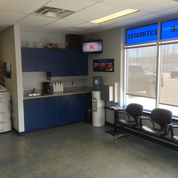 Clean modern customer waiting area